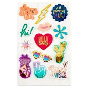 🍁3/$10 Erin Condren Planner Vibes Collection 3D Puffy Sticker Sheet NWT